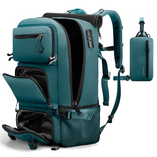 FUTURE AESTHEICS Travel backpack Carry-on Travel Backpack For Women Men Flight Approved Business Weekender Overnight Waterproof Daypack (Blue) - color: Blue
