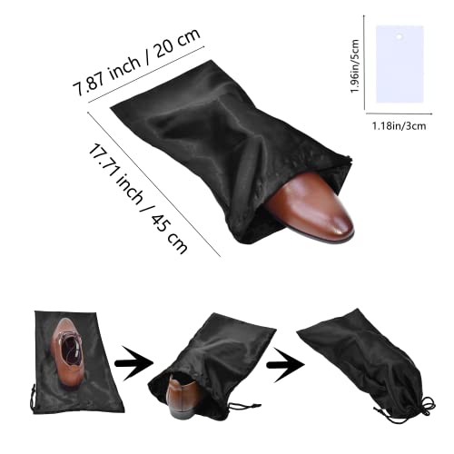 GONGKANGYUAN 10 Pack Shoe Bags for Travel Satin Fabric Shoe Bag with Drawstring for Men Women Travel Protecting Storing Shoes - color: Black