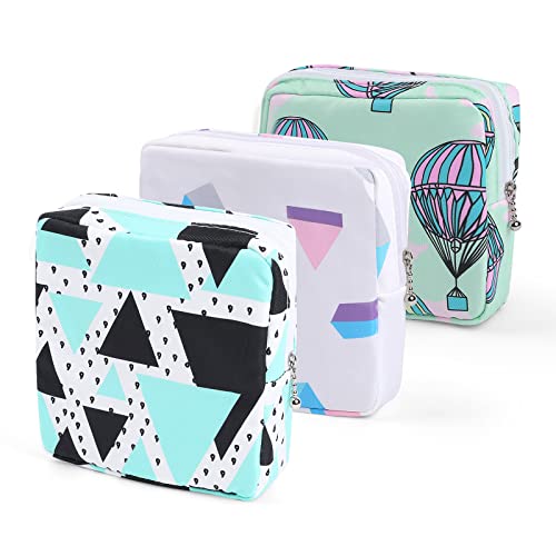 Vin Beauty 3pcs Period Bag,Period Pouch,Sanitary Napkin Storage Bag, Portable Reusable Menstrual Pads Bags,Tampon Storage Pouch for Women Teen Girls,pad Bag,Feminine Care,tampons Holder for Purse - color: Color Set C