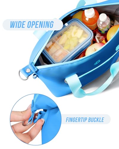 GLORIEROO Pastel Lunch Box Women | Insulated Soft Waterproof Leakproof Lunch Bag Cooler | Adjustable Strap | BPA-Free - color: Celeste Dream