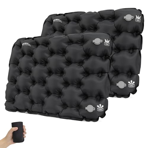 EULANT Lightweight Inflatable Seat Cushion Waterproof Air Cushion,Portable Travel Cushion Suitable for Camping Hiking Climbing Bleacher, Home and Office - color: Dark Black, size: Nylon Seat Cushion