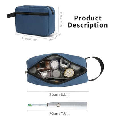 Travel Hanging Toiletry Bag with Carry Handle - Water-Resistant Small Cosmetic Organizer for Men & Women, Makeup, Shaving Kit, Gym & Travel Essentials (Navy Blue) - color: Navy Blue