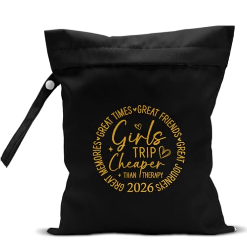 Girls Trip Gifts Wet Dry Bag, Beach Bag Wet Bag Favors, for Swimsuit Toiletry Travel Essentials For Women Aloha Bags, Beach Travel Gym Laundry bags for Dirty Diaper Swimsuit Gifts (Black) - color: Girls Trip - Black