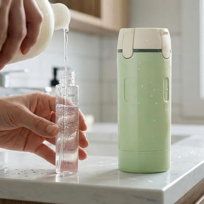 4-in-1 Travel Dispenser Bottle Refillable, 2026 New 4 Pack 30ML Travel Bottles for Toiletries, Leak Proof Travel Size Containers, Shampoo and Conditioner Bottles (Green+White) (White) - color: White