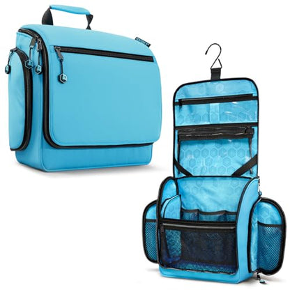 VENTURE 4TH Hanging Travel Toiletry Bag for Women & Men – Large Toiletry Organizer with 18 Compartments, Removable TSA Pouch, Travel Wash Bag for Toiletries, Makeup & Shaving Kit (Light Blue) - color: Tiffany Blue