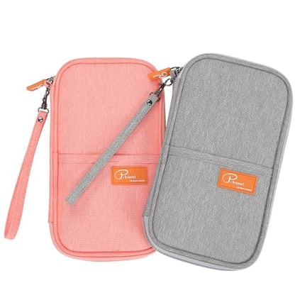 VanFn RFID Travel Passport Wallet, Family Passport Holder, Trip Document Organizer P.Travel Series - color: Pure Pink