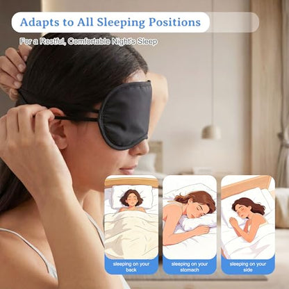 Bulk Sleep Masks, Black Eye Masks in Bulk, Featuring Elastic Straps and A Nose Bridge Design, Individually Packaged, Ideal for Travel Sleep and Quick Naps (100-PACK)