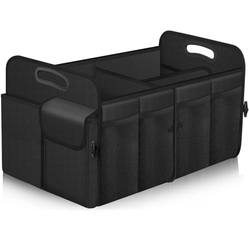 Femuar Car Trunk Organizer, Trunk Storage Organizer with 72L Large Capacity Waterproof Collapsible and 11 Pockets, Trunk Organizer for Suv/Jeep/Sedan, Large Size, Black - color: Black, size: Large
