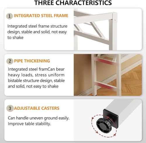 47.2 Inch Folding Table，Square Folding Desks for Small Space,Small Foldable Desk No Assembly,Rustic Brown. - color: Frame：black/Board：black, size: 47.2"x19.7"