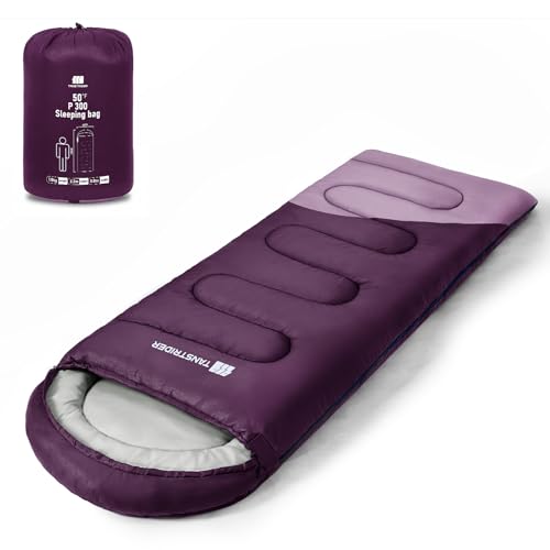 Lightweight Waterproof Sleeping Bag for Adults & Kids, Compact Backpacking Sleeping Bag with Compression Sack, Warm Weather Camping Essentials for Hiking, Travel, Outdoor & Indoor Use - color: D Purple