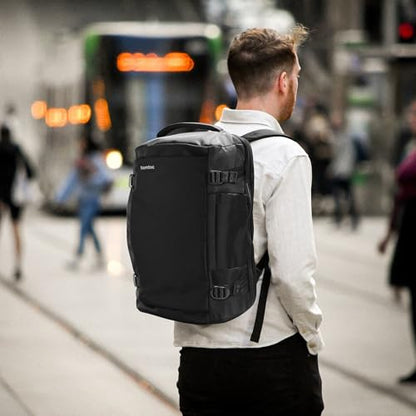 tomtoc Travel Backpack 40L, TSA Friendly Flight Approved Carry-on Luggage Hand Water-resistant Lightweight Business Rucksack, Durable Large Weekender Bag Daypack Fits 17.3 Inch Laptop, PFAS Free - color: Black, size: 40L