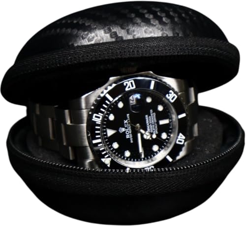 TimepieceVault - Protective Travel Watch Case Box Luxury Single Storage for Wristwatches & Smart Watches | Shockproof Watch Vault (Fits 21mm-55mm)