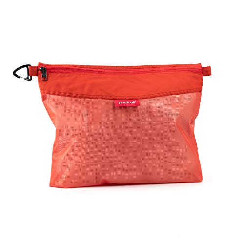 pack all Water-resistant Material Zipper Pouch, Mesh Zipper Bags for Storage, Travel, Office (Orange, Large) - color: Orange, size: Large