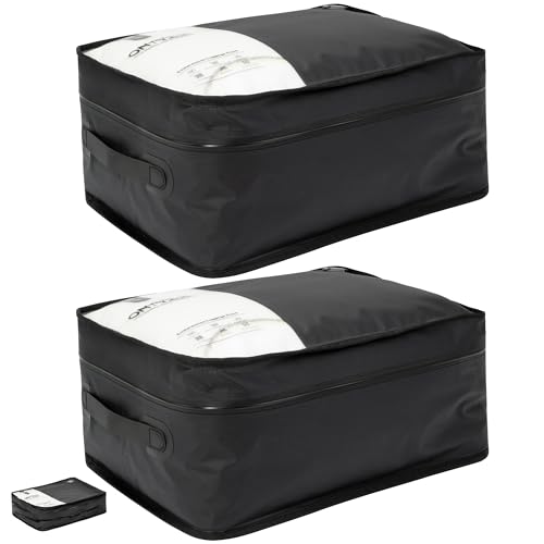 ONTYZZ Vacuum Compression Bag 20 inch Space Saver Bags Travel Case with IP67 Waterproof Zipper for Business Trip, Two Bag Black - color: 20'' Two Pack