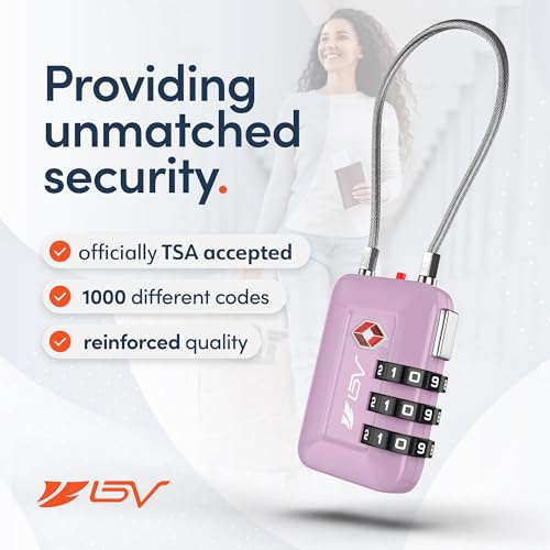 TSA Accepted Luggage Travel Lock, Set-Your-Own Combination Lock for School Gym Locker, Luggage Suitcase Baggage Locks, Filing Cabinets, Toolbox, Case (Purple, 2 Pack) - color: Purple, size: 2 Pack