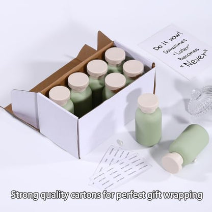 3.4 oz Plastic Small Travel Shampoo Bottles, Refillable Flip Cap Squeeze Bottles for Toiletries, Leakage-proof Travel Shampoo and Conditioner Container (8 pack) - color: Green, size: 3.4 oz