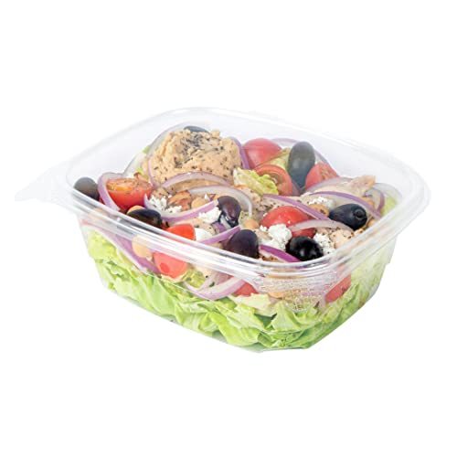 Restaurantware Thermo Tek 32 Ounce Deli Food Containers 100 Anti-Fog Hinged Lid Containers - Freezable Rectangle Clear Plastic To Go Food Containers Disposable - size: 32 oz