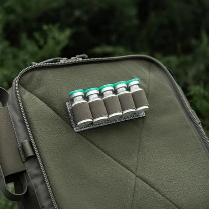 M-Tac Modular Ampoule Organizer Insert | Tactical Insert with Elastic Loops & Loop Velcro Backing | Fits Medical Kits & Backpacks, 5 Slot - color: Ranger Green, size: 10 ml