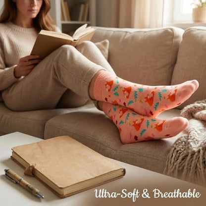Fox Gifts for Women - 6pcs Fox Gift Set with Soft Comfort Socks | Animal Theme Gift For Daughter,Mom,Friends, Sister, Wife