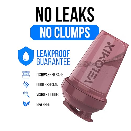 VELOMIX -2 Pack- 20 oz Protein Shaker Bottles for Protein Mixes - 2x Wire Whisk | Leak Proof Shaker Cups for Protein Shakes and Pre Workout | Protein Shaker Bottle Pack (B8) Berry Surf - color: B8) Berry Surf
