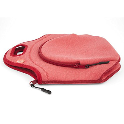 Nordic By Nature Insulated Neoprene Lunch Bag, Soft & Foldable Washable & Reusable Extra-Pocket (L) Pale Amaranth - color: Special Red, size: Large