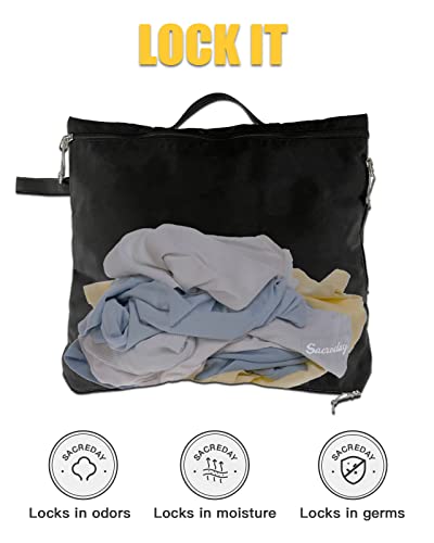 Mesh Laundry Bag Travel Bags-Small Hanging Wash Delicates Reusable Dirty Bag, Travel, Gym, Healthcare Workers, Laundry, Sports, Fitness, Swimwear, Camping, Wet Clothes. L (Black) - size: Large