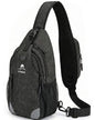 Sling Backpack for Women & Men, Crossbody Travel Bag with Water Bottle Holders, 17 Pockets, Quick-Access Phone Pocket, Hidden Security Pocket, Fits 11" Tablet, for Daily Carry, Travel, Theme Parks - color: A-black