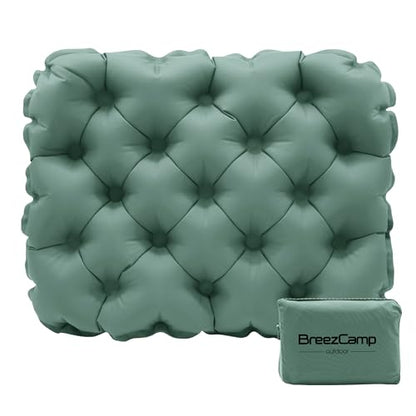 Inflatable Seat Cushion, Lightweight Stadium Seat Pad, Travel Air seat Cushion Anti-Slip for Airplane, Hiking, Climbing, Home and Camping,Olive Green