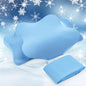 Hahafelt Cooling Cervical Neck Pillowcase Cover (Only Pillow Case) Ergonomic Pillowcase with Zipper Breathable Contour Pillow Cover for Side Back Stomach Sleepers(Blue,Standard Size) - color: Blue, size: Standard