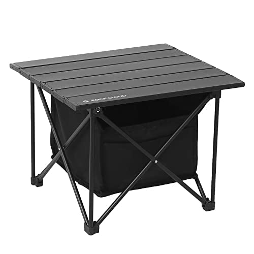 ROCK CLOUD Portable Camping Table Ultralight Aluminum Camp Table Folding Compact Beach Table with Storage Bag for Camping Hiking Backpacking Outdoor Picnic(Reinforced Frame-Small) - color: With Storage Bag Reinforced Black