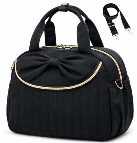 Bluboon Lunch Bag for Women, Insulated Lunch Tote with Shoulder Strap, Cute Large Lunch Box for Work, Teacher Nurse Lunch Cooler Bag for Office, Picnic, Travel - color: Black