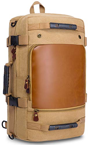 KAKA Wear-resistant Durable Backpack,Duffle Bag Travel Carry On Backpack - color: Khaki(weekender)