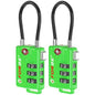 Forge TSA Approved Luggage Locks, Re-settable Combination with Alloy Body(Green 2 Locks) - color: Green 2 PK