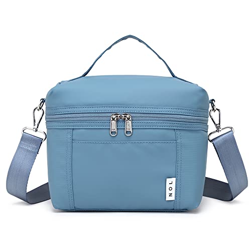 NOL Natural Organic Lifestyle Insulated Lunch Bags for Women Cooler Bag Lightweight Nylon Waterproof Lunch Box For Work - color: Dusty blue, size: Medium (8 Liters)