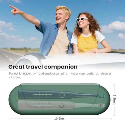 Silicone Electric Toothbrush Travel Case, Manual Toothbrush Travel Cover for Men and Women,Toothbrush for Travel,Gym and More, Fits Most Manual and Electric Toothbrushes - Midnight Green - color: Midnight Green