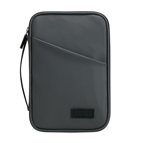 Waterproof Passport Holder, RFID Blocking Wallet, Portable Travel Document Organizer for Men & Women (Grey) - color: Grey