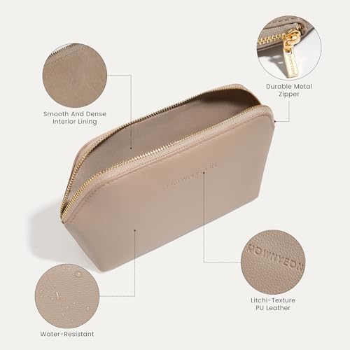 ROWNYEON Small Makeup Bag for Purse, Mini Portable Cosmetic Bags for Women, PU Leather Coin Purse Lipstick Cosmetic Accessories Organizer, Travel Makeup Pouch Zipper Pouch for Men Women - color: Apricotv, size: L(6.5''x1.8''x4.9'')