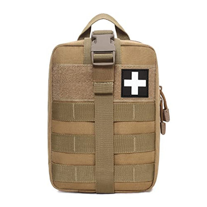 Molle Pouch, Sturdy 600D Nylon Tactical Medical Pouch,Rip-Away EMT First Aid Pouch (Bag Only) - color: tan