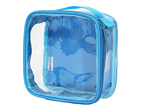 EzPacking Clear TSA Approved 3-1-1 Travel Toiletry Bag for Carry On/Quart Size Transparent Liquids Pouch for Airport Security/Reusable See Through Vinyl & PVC Plastic Organizer Men Women (Turquoise) - color: Turquoise