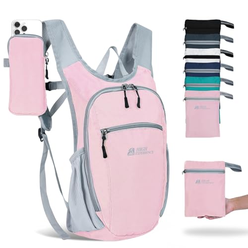 Hiking Backpack 10L/15L Small Daypack Lightweight Packable Travel Foldable Water Resistan for Women Men (Pink, 10L) - color: Pink, size: 10L