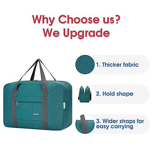 For Spirit Airlines Personal Item Bag Foldable Travel Duffel Bag Tote Carry on Luggage Duffle Overnight for Women and Men - color: 1112-Thick Series Teal