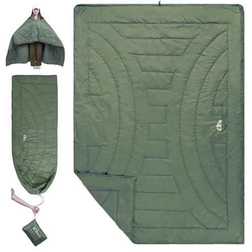 iClimb 3M Thinsulate Insulation Warm Camping Blanket Ultralight Compact - color: Green, size: 72.8” × 55”, 1 lb