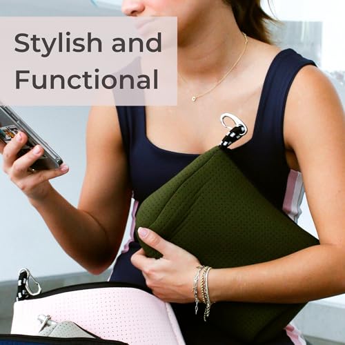 POPUPS Large Makeup Bag with Zipper, Safari - Waterproof Neoprene Cosmetic Bag 7.7 x 10.75 x 5 inches - color: Basic Safari