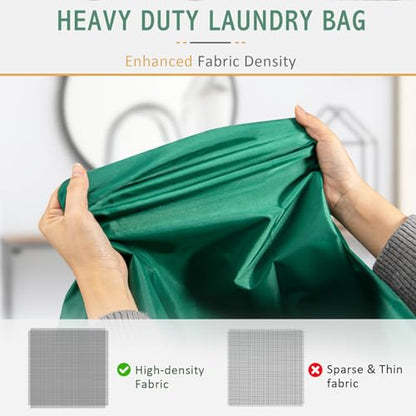 Isink Extra Large Laundry Bag With Handles, Heavy Duty, Travel Laundry Bag for Dirty Clothes, 28" x 40" (Green) - color: Extra Large Laundry Bag With Handles (Green)