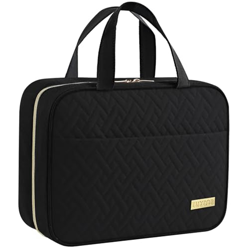 HOTOR Travel Toiletry Bag - Hanging Toiletry Bag for Women & Men, Makeup Bag/Big Comparment, Waterproof for Travel Accessories, Travel Essentials, Large, Black - color: Black, size: Large