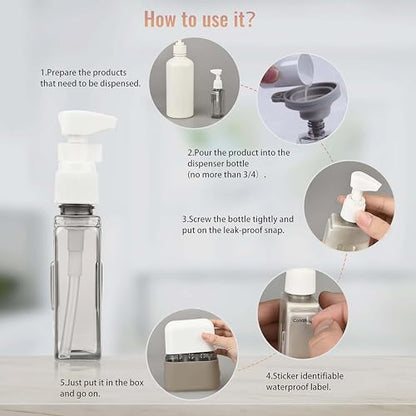 Bpluma Travel Bottles, Leak Proof Containers For Toiletries TSA Approved Airplane Accessories Kits For Liquid With Labels - color: Pack of 4 - Brown