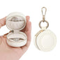 KUKUVR Jewelry Ring Holder Box with Keychain, Portable Gym Jewelry Storage Box Case, Small Travel Ring Earring Stud Necklace Storage Case (White) - color: White