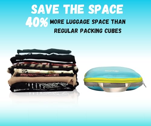 SUITEDNOMAD Ultralight Compression Packing Cubes Set, Suitcase and Backpack Travel Organizer Bags (Turquoise, 7Piece) - color: Turquoise, size: 7Piece