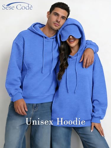 SeSe Code Hoodie With Eye Mask Waffle Hooded Sweatshirts Womens Travel Airplane Sleep Hoodies Mens Oversized Pullover - color: Purple, size: X-Large