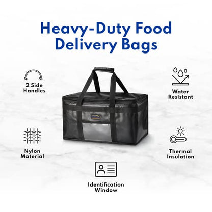 New Star Foodservice Commercial Insulated Food Delivery Bag, Half Size, 12 x 11.5 x 9.5 Inch, Black - size: 12" W x 11.5" H x 9.5" D
